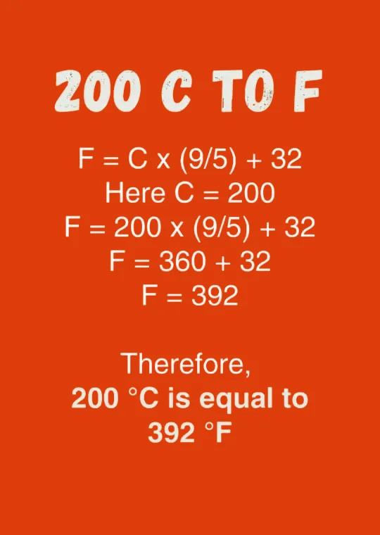 200°C to °F